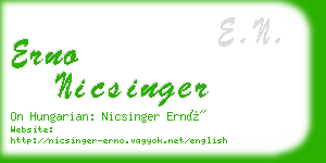 erno nicsinger business card